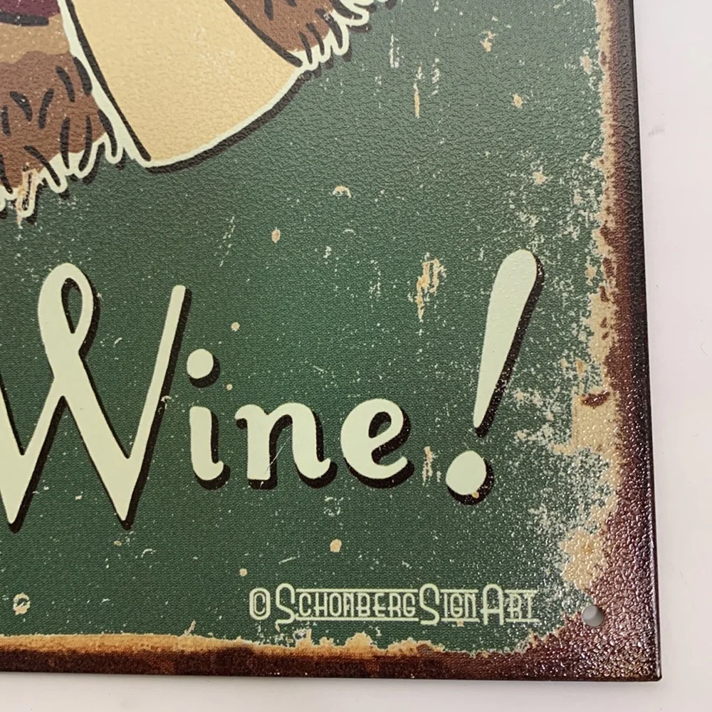 Schonberg Sign Art | Retro Heavy Tin Sign | Wine | Drinking Lady | Kitchen Bar - Picture 2 of 5